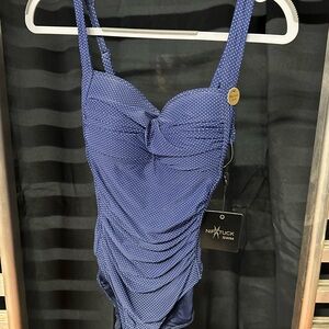 Nip Tuck Women's Blue Polka Dot Bikini Size 4